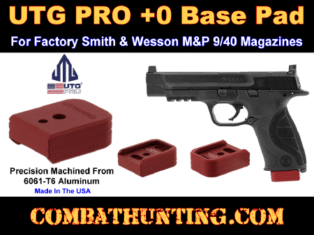 UTG PRO +0 Base Pad S&W M&P 9/40 Matte Red Aluminum