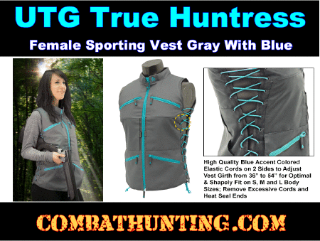 True Huntress Female Sporting Vest Gray/Blue