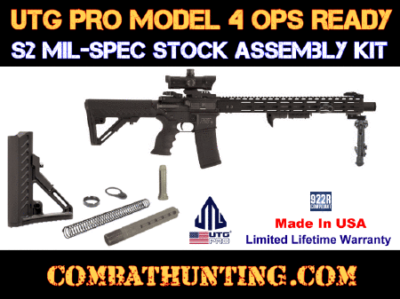 UTG PRO Model 4 Ops Ready S2 Mil-Spec Stock Assembly Kit Black