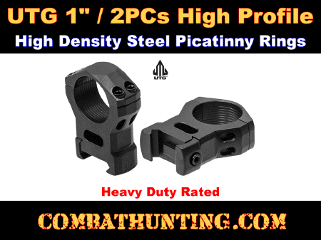 UTG Steel 1 inch Scope Rings Picatinny High Profile 2PCs