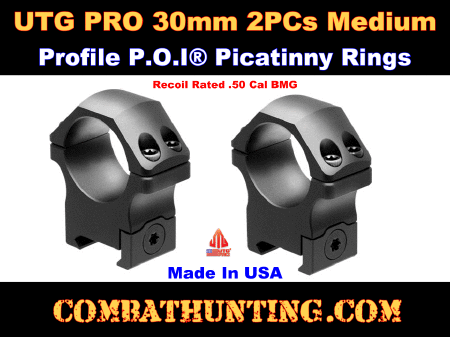 UTG PRO 30mm/2PCs Medium Profile P.O.I Picatinny Rings