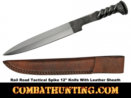 Railroad Spike Knife With Sheath 12