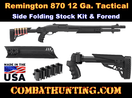 Remington 870 Tactical Side Folding Stock Kit & Forend Black