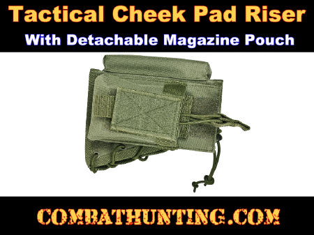 Tactical Cheek Pad Stock Riser With Magazine Pouch Green