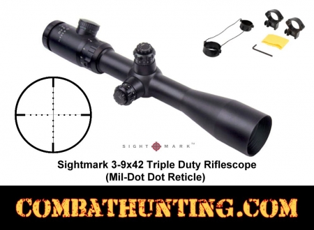 Sightmark 3-9x42 Triple Duty Riflescope Mil-Dot Dot Reticle