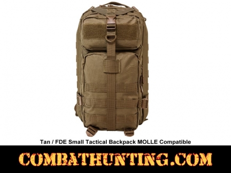 Small Tactical Backpack Tan/FDE MOLLE Compatible