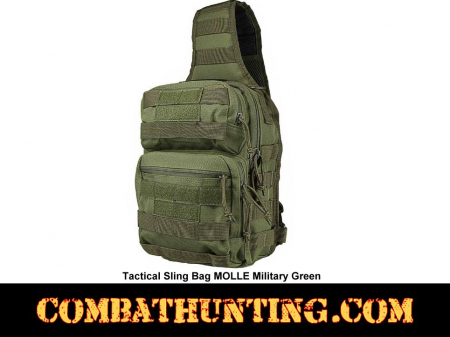 Tactical Sling Bag MOLLE Military Green
