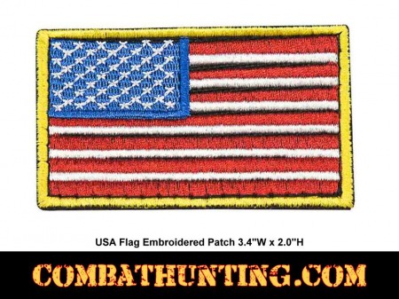 USA Flag Embroidered Patch Velcro