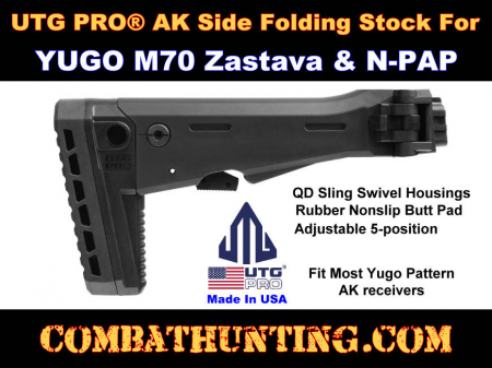 UTG® PRO AK Side Folding Stock for Yugo Pattern Receivers Zastava M70 N-PAP