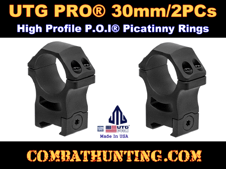 UTG PRO 30mm 2PCs High Profile P.O.I Picatinny Rings