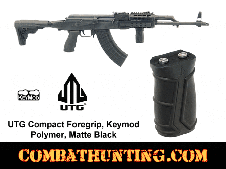 UTG Compact Foregrip Keymod Polymer Matte Black Vertical Grip