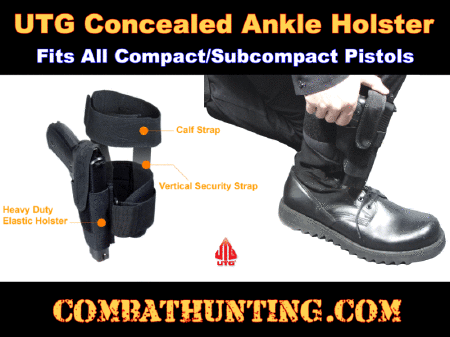 UTG Concealed Ankle Holster Black Fully Adjustable
