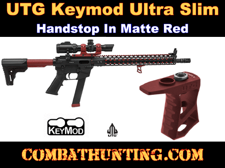 UTG Keymod Ultra Slim Handstop Matte Red