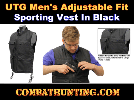 UTG Men's Adjustable Fit (S-M) Sporting Vest Black