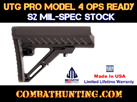 UTG PRO US Made Model 4 Ops Ready S2 Mil-spec Butt Stock