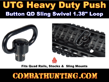 UTG Heavy Duty Push Button QD Sling Swivel 1.38