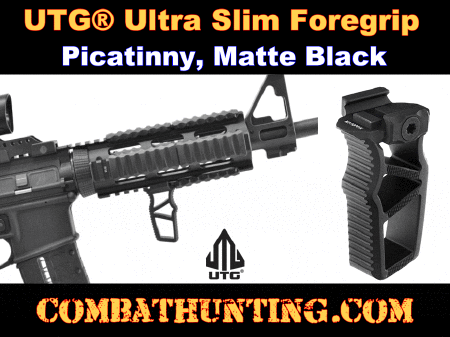 UTG® Ultra Slim Foregrip Picatinny Matte Black Skeletonized