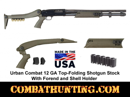 Winchester 1200/1300/SXP Top Folding Stock with Forend, Shell Holder Dark Olive Drab