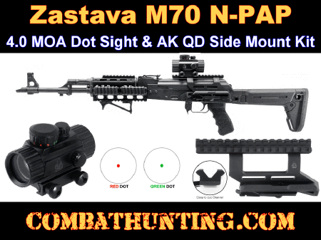 Zastava M70 N-PAP Scope Mount & 4.0 MOA Dot Electronic Dot Sight Kit