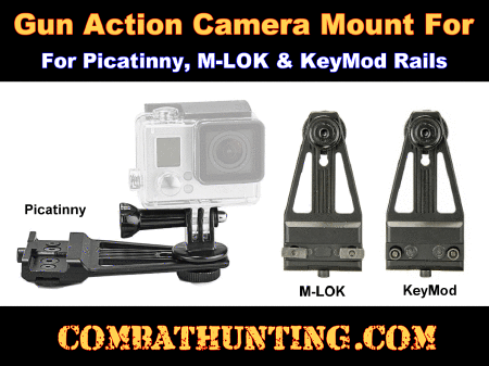 Action Camera Gun Mount For Picatinny KeyMod M-LOK Rail Gopro Compatible