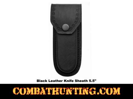 Black Leather Knife Sheath 5.5