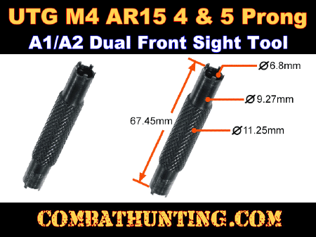 AR15 M16 Dual Front Sight Tool A1-A2 5 & 4 Prong