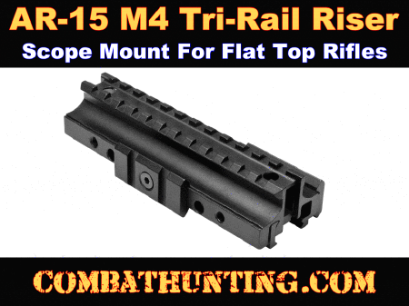 AR-15 Scope Mount Flat Top See Thru Riser Picatinny Tri-Rail
