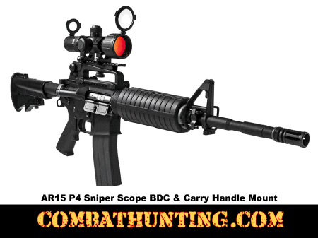AR-15 Scope 3-9x42mm P4 Sniper With Picatinny Carry Handle Mount