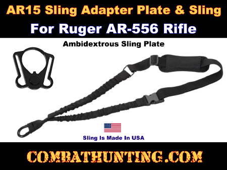 AR-15 Sling & Adapter Plate For Ruger AR-556