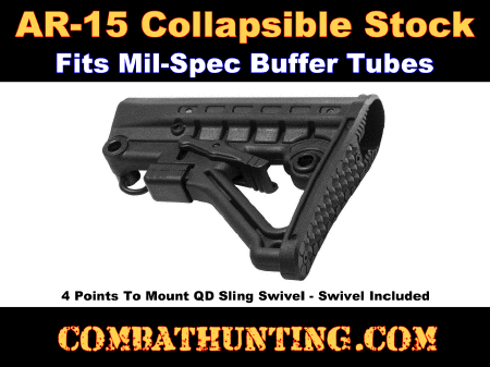 AR-15 Collapsible Stock For Mil-Spec Buffer Tube