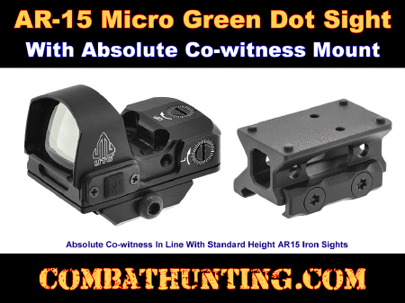 AR-15 Absolute Co-Witness Green Dot Sight & Riser Mount