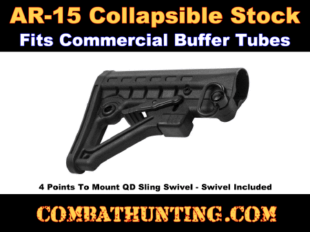 AR-15 Collapsible Stock For Commercial Spec Buffer Tube 
