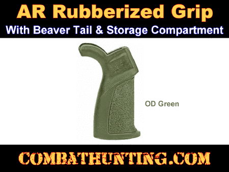 AR-15 Beavertail Pistol Grip With Storage OD Green