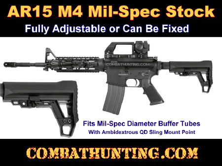 AR-15 M4 Mil-Spec Stock Adjustable Buttstock Can Be Fixed