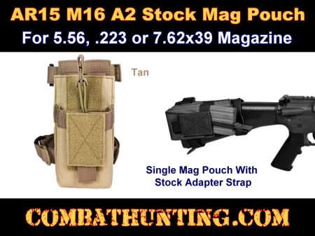 AR15 A2 Molle Butt Stock Mag Pouch Tan