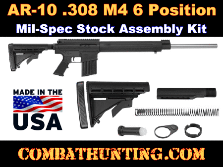 AR-10 .308 M4 Six Position Mil-Spec Carbine Stock & Buffer Tube Assembly Kit