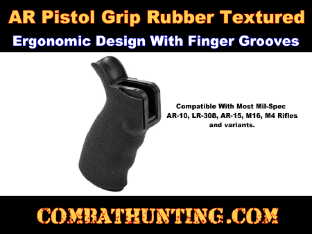 AR Pistol Grip With Finger Grooves and Storage