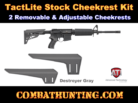 ATI TactLite Stock Cheekrest Kit Destroyer Gray