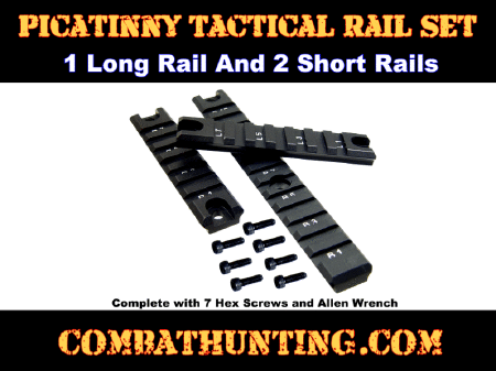 Picatinny Rail 3pc. Set 1 Long, 2 Short Rails
