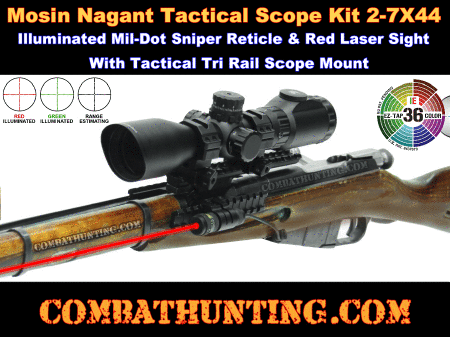 Mosin Nagant Tactical Sniper Scope Kit Laser Sight & Scope Mount