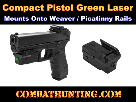 Compact Pistol Green Laser With Strobe & Keymod Undermount