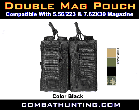 Double Mag Pouch AR15 AK Rifle Molle Black