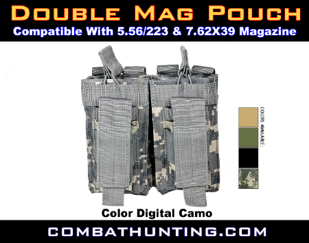 Double Mag Pouch AR15 AK Rifle Molle Digital Camo