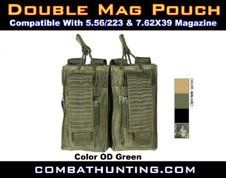 Double Mag Pouch AR15 AK Rifle Molle OD Green