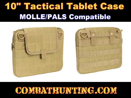 Vism 10in Tactical Tablet Case Tan MOLLE