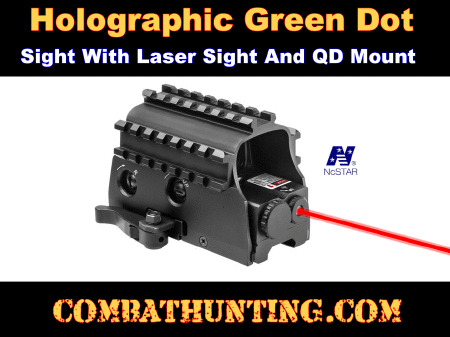 Tactical Shotgun Green Dot 3 Rail Reflex Optic & Red Laser Sight