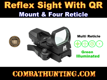 Ncstar Reflex Sight With Four Reticle & QD Mount