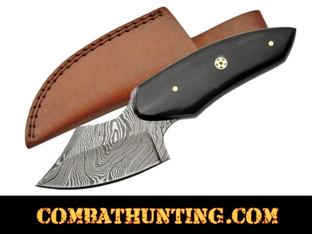 Damascus Steel Skinning Knife With Stag Horn Handle 6.25