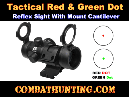1X30 Tactical Red Green Dot With Cantilever Mount