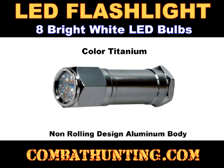 8 LED Flashlight Bright White LED